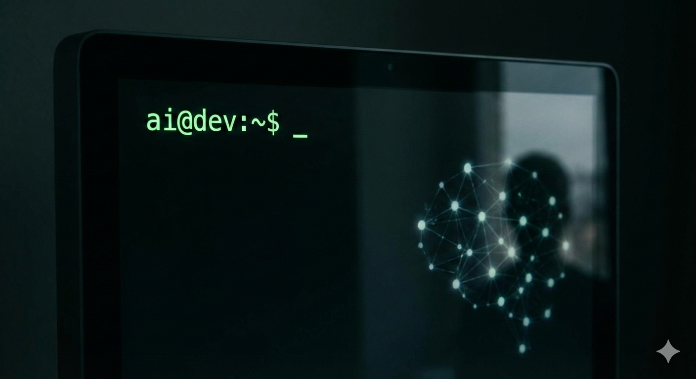 Terminal with AI prompt showing ai@dev:~$
